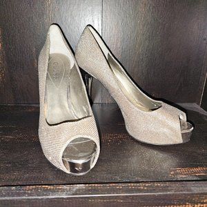Guess Gold Platform eveng shoes